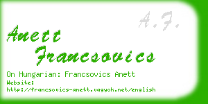 anett francsovics business card